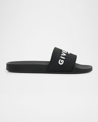 Givenchy - Apos;S Leather Logo Slide Sandals - Lyst