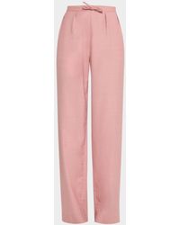 Loulou de Saison - Cove Pleated Elastic Waistband Wool Pants - Lyst