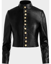 Alice + Olivia - Emerson Vegan Military Jacket - Lyst