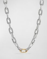 David Yurman - Dy Madison Chain Necklace In Silver With 18k Gold, 13.5mm - Lyst
