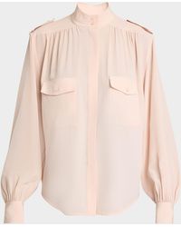 Chloé - Organic Silk Crepe De Chine Top - Lyst