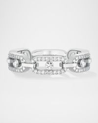 Messika - Move Uno 18k White Gold Diamond Pave Ring, Eu 52 / Us 6 - Lyst