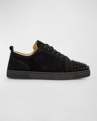 Christian Louboutin - Louis Junior Spikes Leather Low-Top Sneakers - Lyst