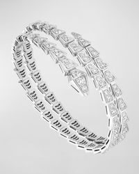 BVLGARI - Serpenti Viper 2-coil Bracelet In 18k White Gold And Diamonds, Size S - Lyst