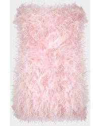 Halston - Juniper Strapless Faux Feather Mini Dress - Lyst