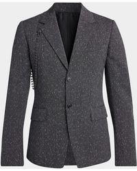 McQueen - Apos;S Wool Flecked Pinstripe Harness Single-Breasted Blazer - Lyst