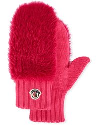 Moncler Faux Fur Gloves - White