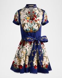 Alice + Olivia - Gilded Rose Lucy Short-Sleeve Mini Shirtdress - Lyst