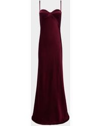 L'Agence - Sayla Bias-Cut Silk Gown - Lyst