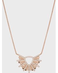 Dominique Cohen - 18k Rose Gold Sunburst Diamond And Black Diamond Pendant Necklace - Lyst