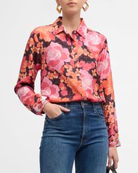 Johnny Was - Becca Floral-Print Button-Down Silk Shirt - Lyst
