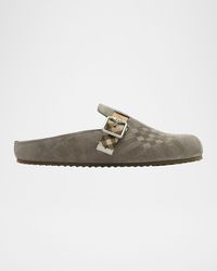 Burberry - Apos;S Urchin Check Suede Clogs - Lyst