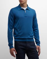 Stefano Ricci - Silk Quarter-Zip Polo Sweater - Lyst