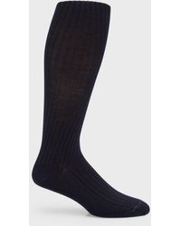Neiman Marcus - Ribbed Wool Over-Calf Socks - Lyst
