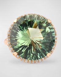 Lisa Nik - 18K Rose Ring With Quartz And Diamonds, Size 6 - Lyst