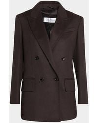 Max Mara - Olimpia Brushed Wool Double-Breasted Blazer Jacket - Lyst