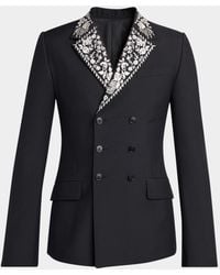 McQueen - Apos;S Wool Embroidered-Lapel Double-Breasted Dinner Jacket - Lyst