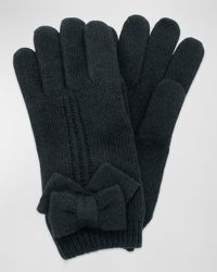 Portolano - Jersey Knit Bow Cashmere Gloves - Lyst