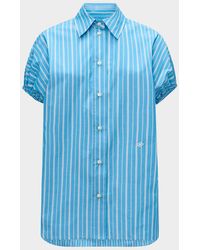 Callas Milano - Lecce Puff-Sleeve Striped Cotton Shirt - Lyst