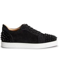 Christian Louboutin - Vieira Spike Suede Low-Top Sneakers - Lyst