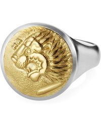 David Yurman Men's Petrus Lion Coin Signet Ring - Metallic