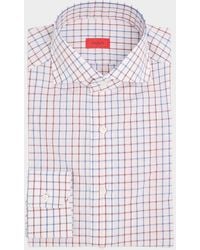 Isaia - Cotton Graph Check Dress Shirt - Lyst