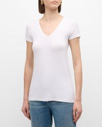 Majestic Filatures - Soft Touch Short-Sleeve V-Neck Tee - Lyst
