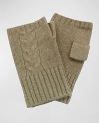 Bergdorf Goodman - Cable-Knit Fingerless Gloves - Lyst