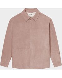 FRAME - Apos;S Solid Suede Overshirt - Lyst