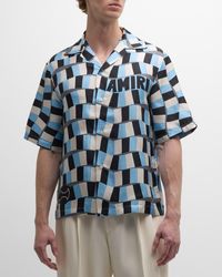 Amiri - Snake Checker Bowling Shirt - Lyst