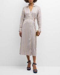 Veronica Beard - Noor Striped Wrap Dress - Lyst