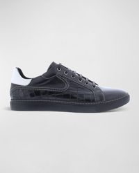 Robert Graham - Uffizi Croc-effect Leather Low-top Sneakers - Lyst