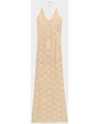 LoveShackFancy - Vreya Metallic Crochet Halter Dress - Lyst