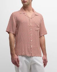 Onia - Geometric-Print Short-Sleeve Camp Shirt - Lyst