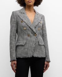 Tahari - The Chana Double-Breasted Houndstooth Jacket - Lyst