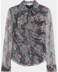 Ramy Brook - Plaid Hamilton Button-Front Blouse - Lyst