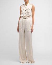 Ramy Brook - Rayna Belted Wide-Leg Jumpsuit - Lyst