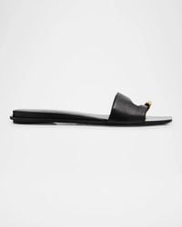 Tory Burch - Pierced Leather Toe Ring Flat Sandals - Lyst