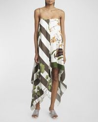 Loewe - X Paula Ibiza Asymmetric Multi-Print Slip Dress - Lyst