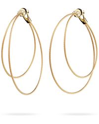 Paul Morelli - 18k Yellow Gold Double Unity Hoop Earrings W/ Diamond Cluster - Lyst