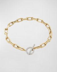 Zoe Lev - 14k Gold Open-link Chain Bracelet W/ Diamond Toggle - Lyst