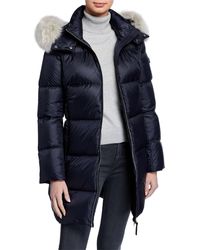 10 Crosby Derek Lam Soft Down Detachable Fur-trim Coat - Blue