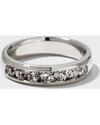 Neiman Marcus - 18k White Gold Round 7-diamond Ring, Size 10.25 - Lyst
