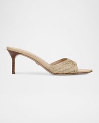 Veronica Beard - 65Mm Tia Lattice Raffia Mid-Heel Sandals - Lyst