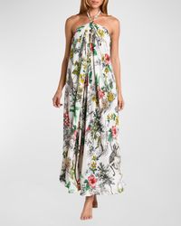 L'Agence - Geneva Halter Maxi Dress - Lyst