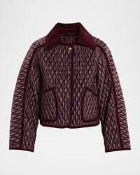Burberry - Mahogany Floriston Cropped Quilted Nylon Jacket - Lyst