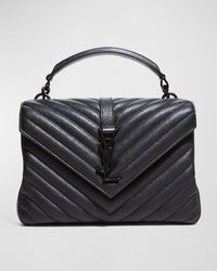 Saint Laurent - Medium College Monogram Matelassé Leather Top Handle Bag - Lyst