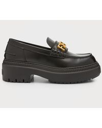 Fendi - Graphy Leather Platform Loafers - Lyst