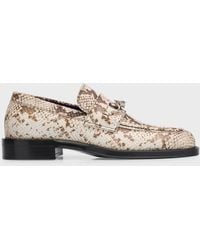 Burberry - Python-Print Leather Barbed Loafers - Lyst