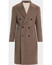 dunhill - Apos;S Merino Wool Double Face Top Coat - Lyst
